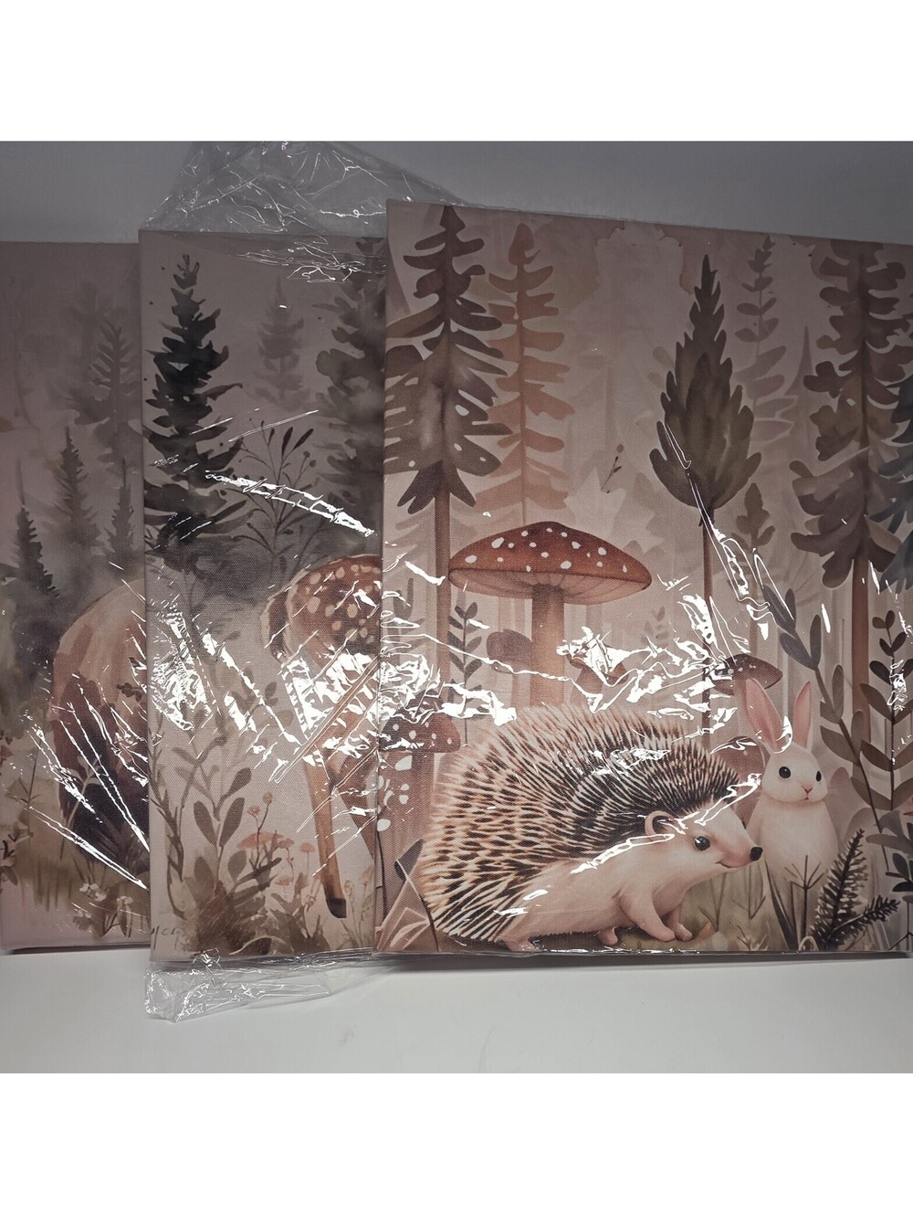 3Pcs Woodland Animal Wall Art Wild Animals Forest Posters Prints Deer Bear